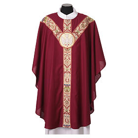 Slabbinck Chasuble with Hand-Embroidered Symbol on Brocade