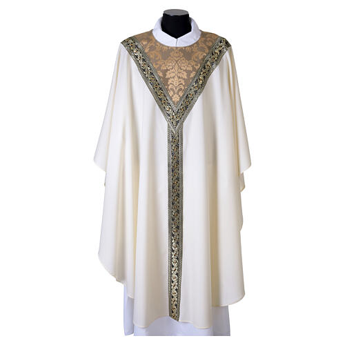 Chasuble in 100% wool with braids and brocade by Slabbinck 3