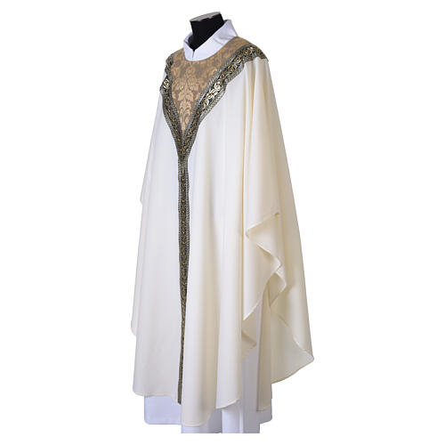 Chasuble in 100% wool with braids and brocade by Slabbinck 6