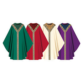 Chasuble 100% laine galons et brocart Slabbinck
