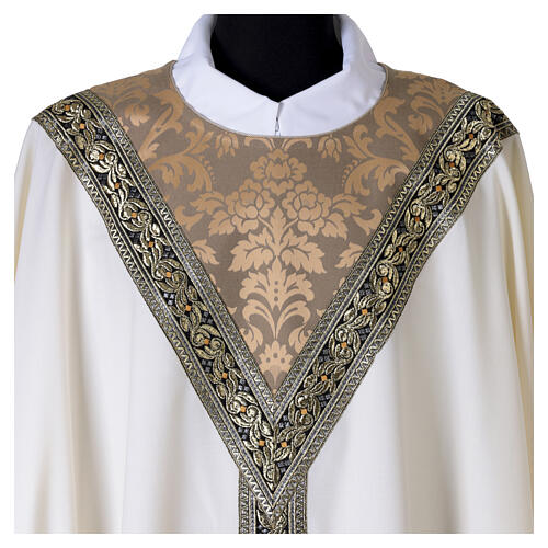 Chasuble 100% laine galons et brocart Slabbinck 4