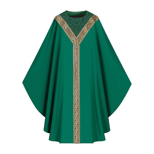 Chasuble 100% wool with galloon and brocade by Slabbinck 2