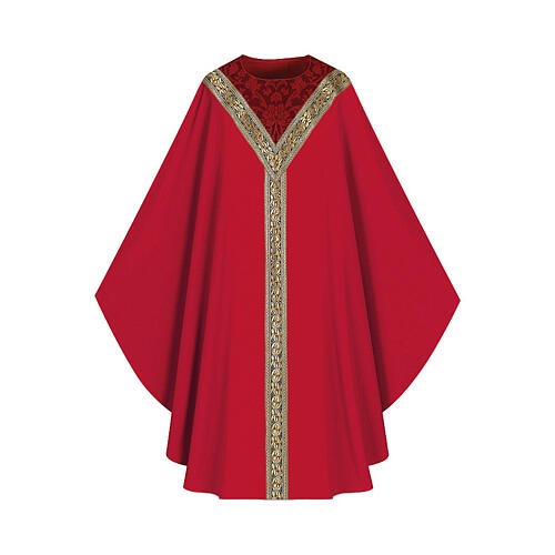 Chasuble 100% wool with galloon and brocade by Slabbinck 3