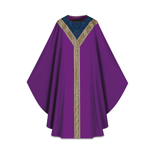 Chasuble 100% wool with galloon and brocade by Slabbinck 5