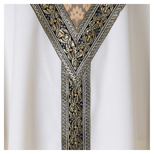 Chasuble 100% wool with galloon and brocade by Slabbinck 5