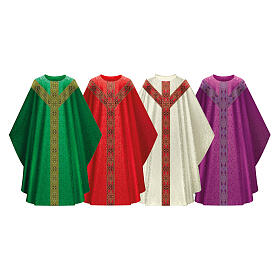 Damask chasuble by Slabbinck with woven orphrey