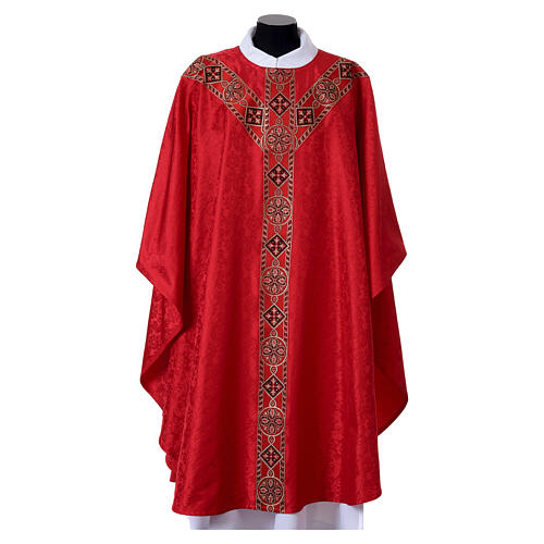 Damask chasuble by Slabbinck with woven orphrey 4