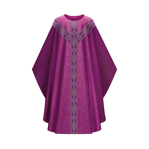 Damask chasuble by Slabbinck with woven orphrey 6
