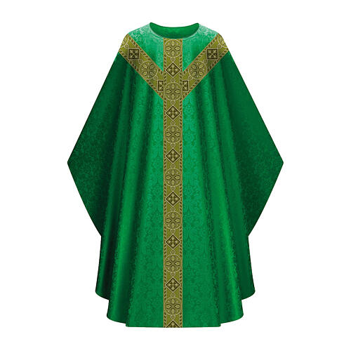 Chasuble damassée Slabbinck avec galon tissé 3
