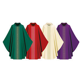 Casulla matices dorados 100% lana Slabbinck con cuello