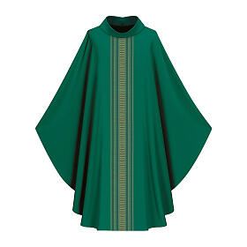 Casulla matices dorados 100% lana Slabbinck con cuello