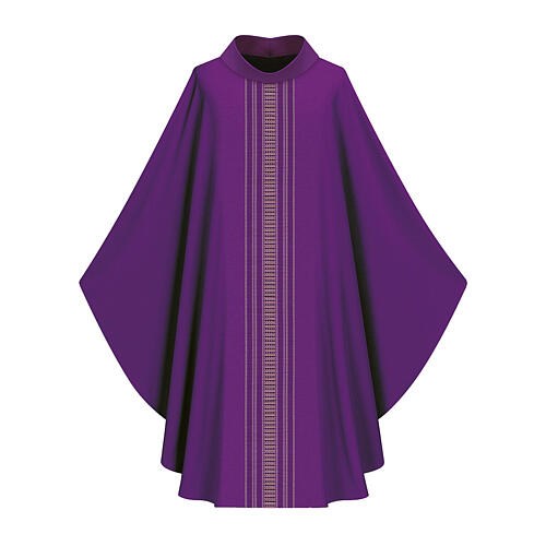 Casulla matices dorados 100% lana Slabbinck con cuello 5