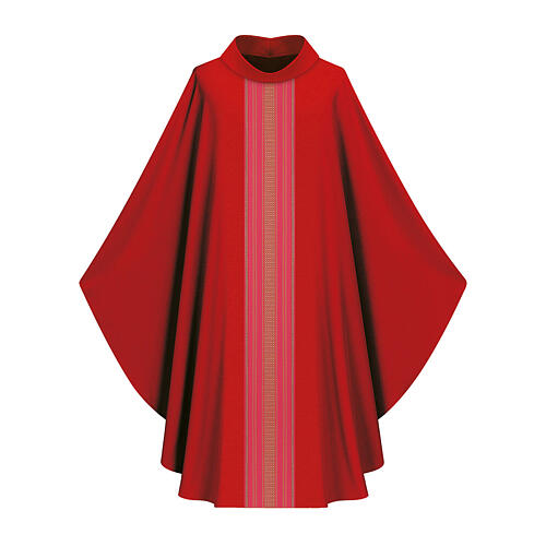 Chasuble nuances d'or 100% laine Slabbinck avec col 4