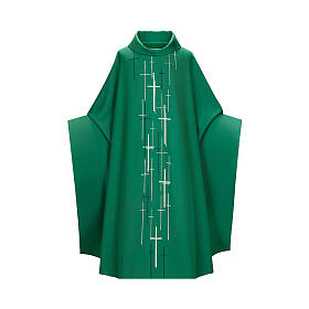 Slabbinck chasuble with reversed collar and machine-embroidered crosses