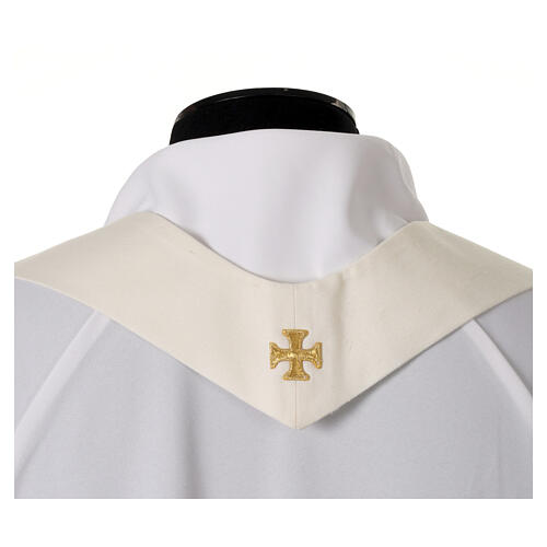 Chasuble Slabbinck avec col roulé et croix brodées à la machine 10