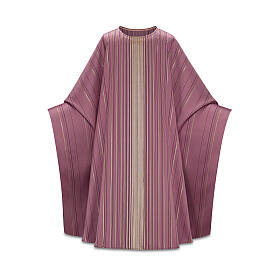 Pink chasuble with intertwined details and golden thread by Slabbinck