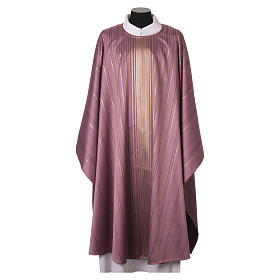 Chasuble rose détails entrelacés fil doré Slabbinck