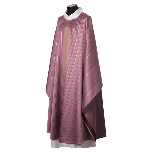 Casula cor-de-rosa com detalhes entrelaçados e fio dourado Slabbinck 3