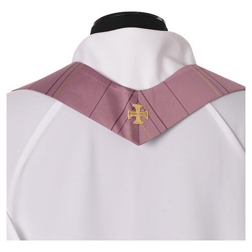 Casula cor-de-rosa com detalhes entrelaçados e fio dourado Slabbinck 6