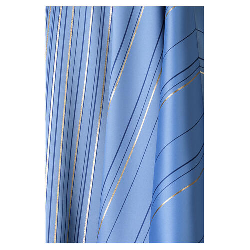 Chasuble Mariale bleue détails tressés fil doré Slabbinck 4