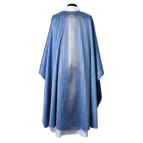 Blue Marian Chasuble with Intricate Gold Thread Details by Slabbinck 5