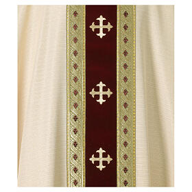 Wool blend chasuble by Slabbinck with machine-embroidered crosses