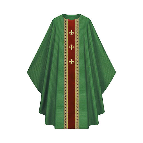 Casulla lana mixta Slabbinck cruces bordadas a máquina 2