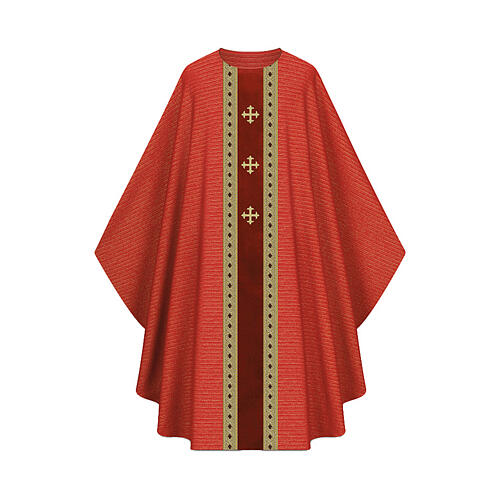 Casulla lana mixta Slabbinck cruces bordadas a máquina 3