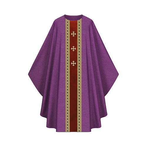 Casulla lana mixta Slabbinck cruces bordadas a máquina 5