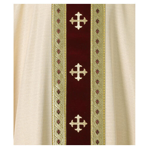 Chasuble en laine mélangée Slabbinck avec croix brodées à la machine 2