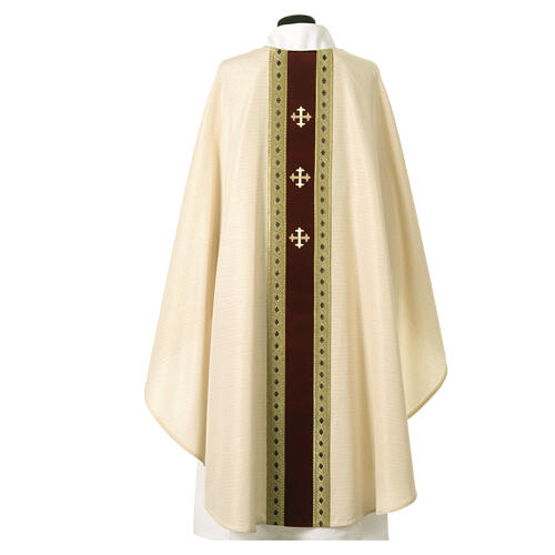 Chasuble en laine mélangée Slabbinck avec croix brodées à la machine 8