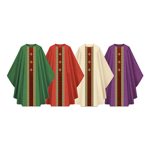 Mixed Wool Chasuble by Slabbinck with Machine-Embroidered Crosses 1