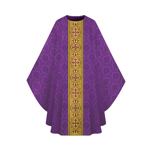 Damask and machine-embroidered chasuble by Slabbinck 6