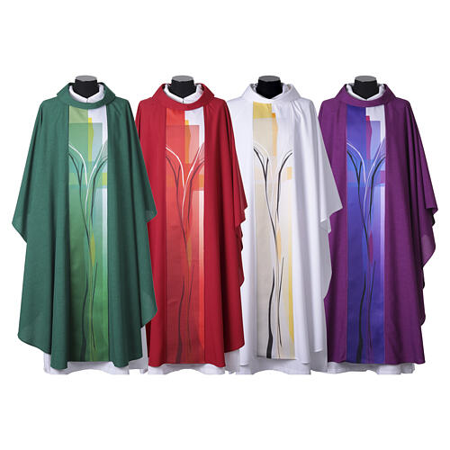 Slabbinck chasuble with natural design band 1