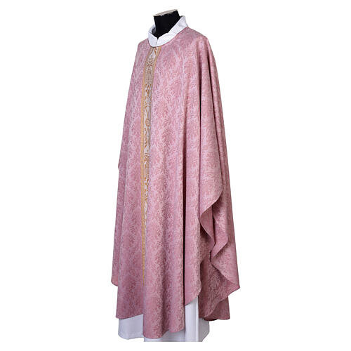 Pink Gothic chasuble with small braided galloon by Slabbinck 4