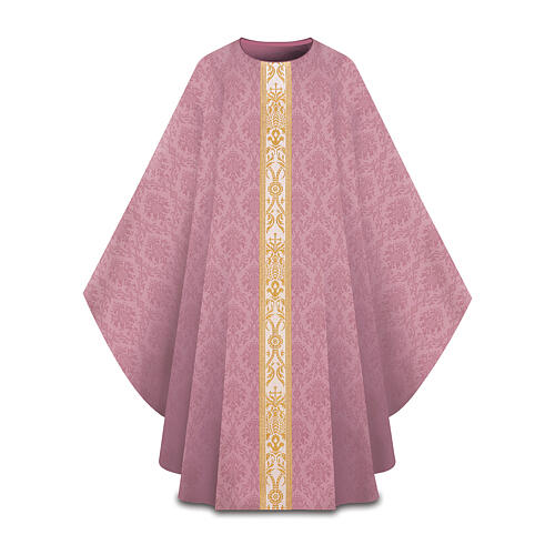 Casula gotica rosa con piccolo gallone intrecciato Slabbinck 1
