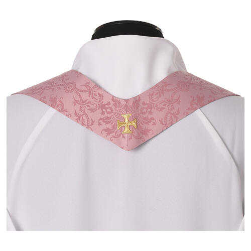 Casula gotica rosa con piccolo gallone intrecciato Slabbinck 7