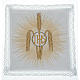 Altar cloth linen set 4 pcs, IHS rays and ears of wheat s1