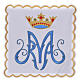 Servicio de altar bordado Mariano azul con encaje s1