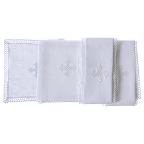 Altar linens with white cross
