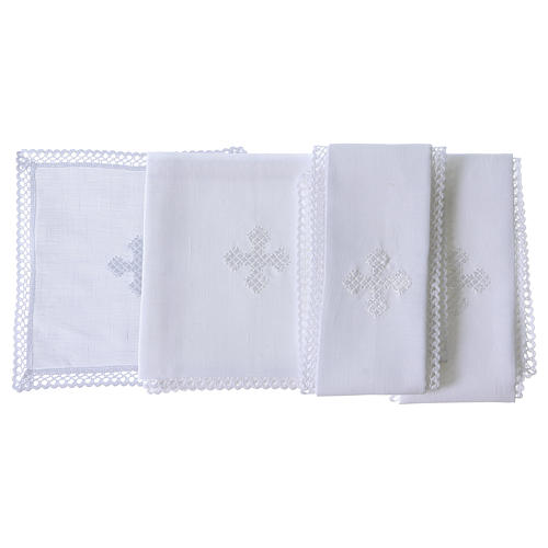 Altar linens with white cross 2