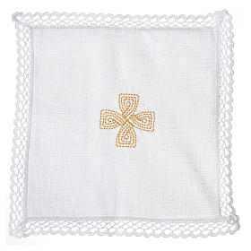 Mass linens with golden cross, 100% linen
