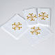 Altar linen set with golden cross, 100% linen s1