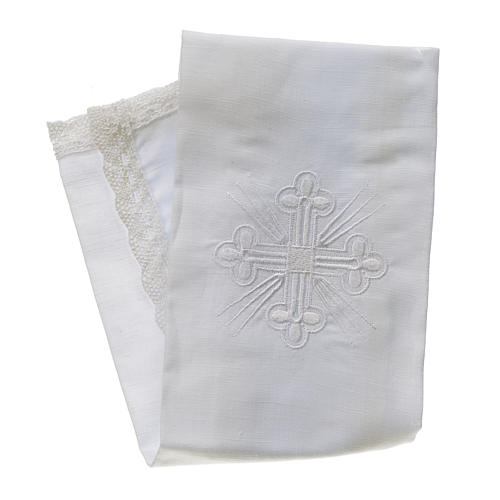 Altar linens, Purificator in linen and polyester 1