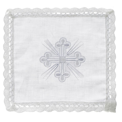 Altar linens, Pall in linen and polyester 1