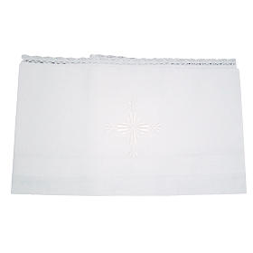 Altar linens, Amice in linen and cotton, embroidered, 2pieces