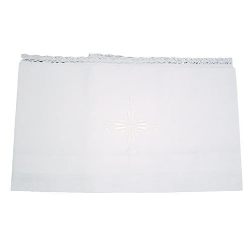 Altar linens, Amice in linen and cotton, embroidered, 2pieces 1