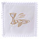 Altar linens set, 100% linen with chalice, loaf and wheat symbols s1