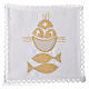 Altar linens set, 100% linen, fish and loaves s1