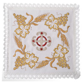 Altar linens set, 100% linen, cross and decorations